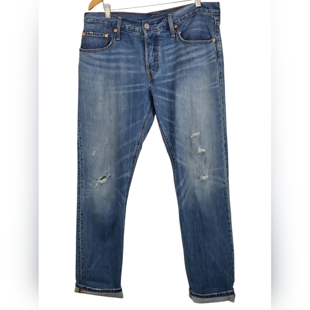 Levi’s 501 Men’s Blue Distressed Straight Leg Jeans Size 30 Classic Denim